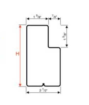 Pallet Rack Beam profile drawing