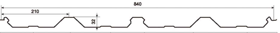 MM-PR-0110 Boltless Roof Panel profile drawing