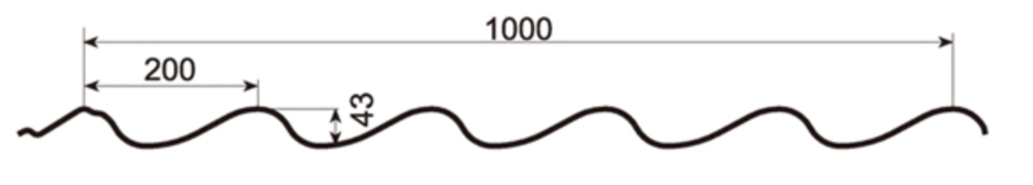 MM-PR-0152 Step Tile Roof Panel profile drawing