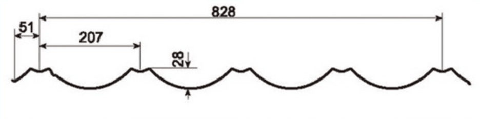 MM-PR-0162 Step Tile Roof Panel profile drawing