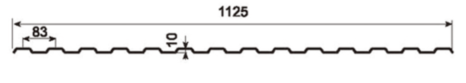 10/1125 Metal Roof & Siding Panel Profile profile drawing