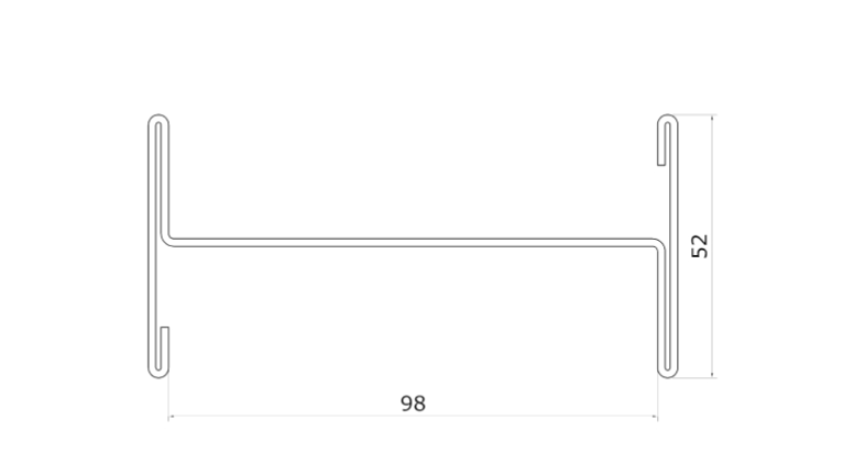 100mm Wall Connection H Roll Formed Profile profile drawing