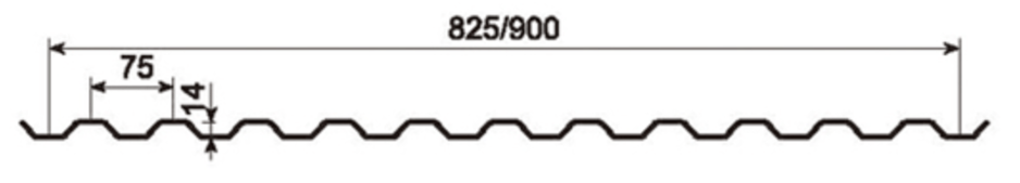 14/900 Metal Roof & Siding Panel Profile profile drawing