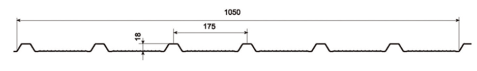 18/1050 Metal Roof & Siding Panel Profile profile drawing