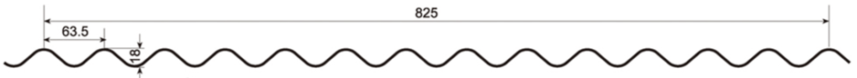 18/825 Metal Roof & Siding Panel Profile profile drawing