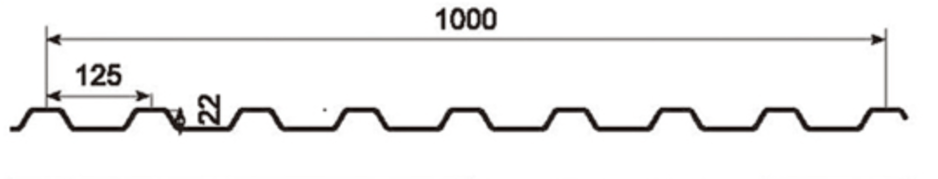 22/1000 Metal Roof & Siding Panel Profile profile drawing