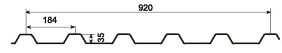 35/920 Metal Roof & Siding Panel Profile profile drawing