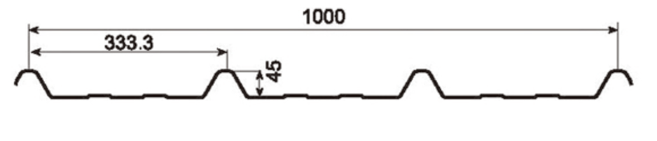 45/1000 Metal Roof & Siding Panel Profile profile drawing