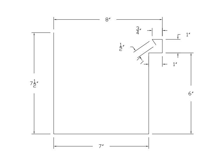 8" Box Gutter Profile profile drawing