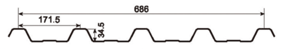 MM-PR-0033 Roofing and Cladding profile drawing