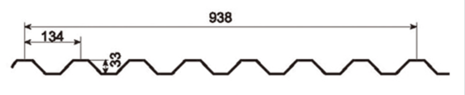 MM-PR-0034 Roofing and Cladding profile drawing