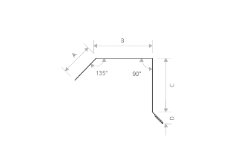 MM-PR-0061 Fascia Cap Flashing profile drawing