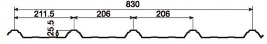 MM-PR-0072 Roofing and Cladding profile drawing