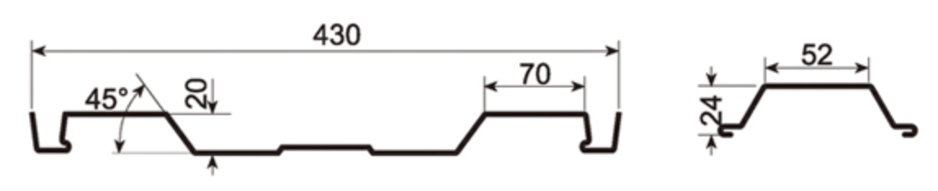 MM-PR-0080 Roofing and Cladding profile drawing