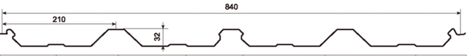 MM-PR-0110 Boltless Roof Panel profile drawing