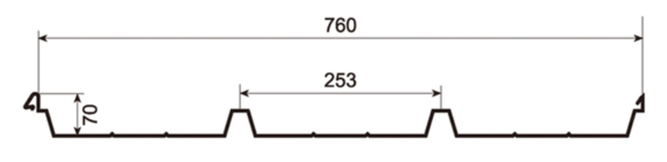 MM-PR-0116 Boltless Roof Panel profile drawing