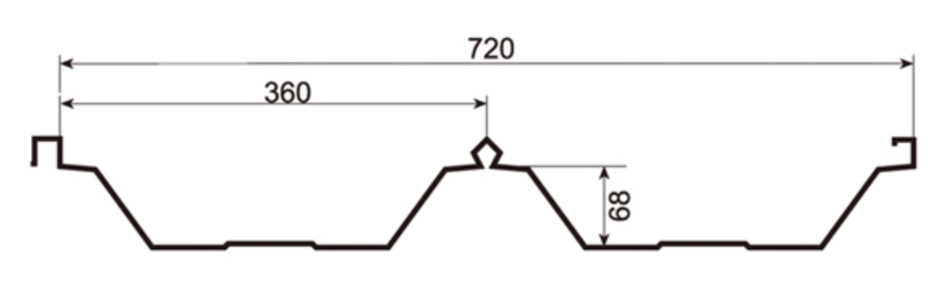 MM-PR-0117 Boltless Roof Panel profile drawing