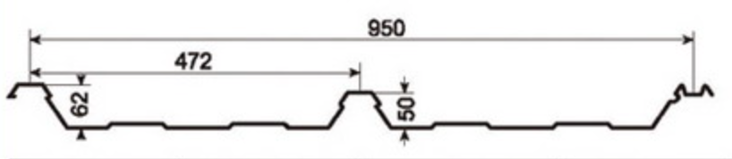 MM-PR-0119 Boltless Roof Panel profile drawing