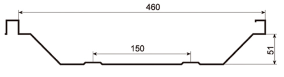 MM-PR-0125 Boltless Roof Panel profile drawing