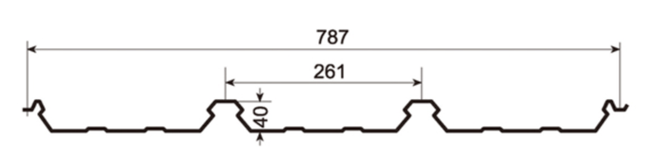 MM-PR-0132 Boltless Roof Panel profile drawing