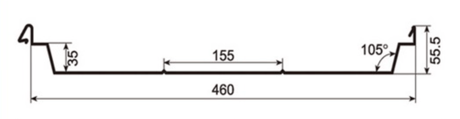 MM-PR-0144 Standing Seam Roof Panel profile drawing