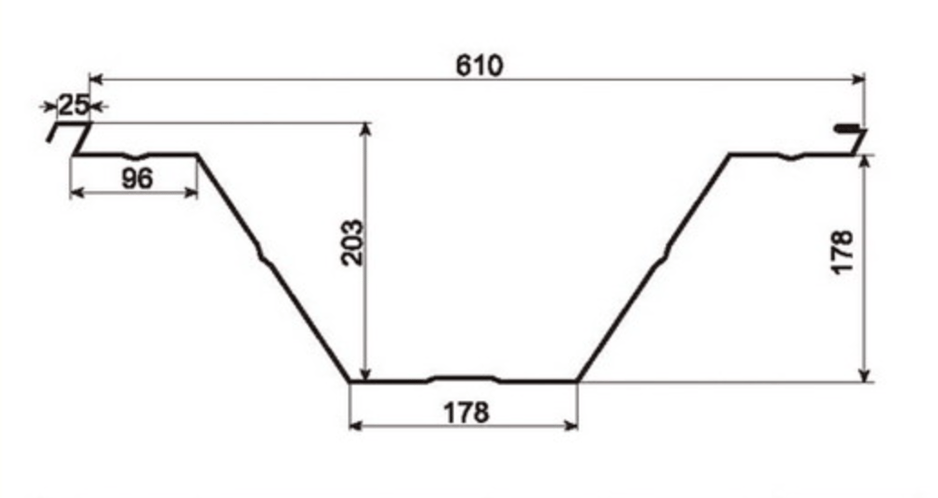 MM-PR-0148 Large Span Roof Panel profile drawing