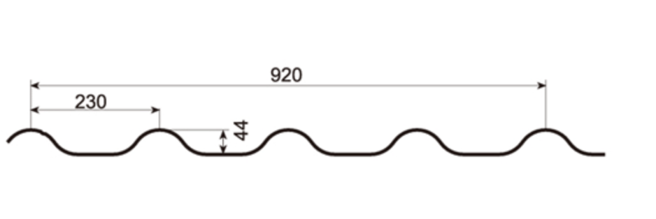 MM-PR-0151 Step Tile Roof Panel profile drawing