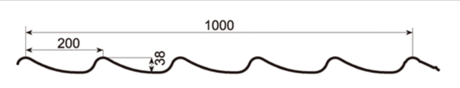 MM-PR-0153 Step Tile Roof Panel profile drawing