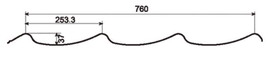 MM-PR-0154 Step Tile Roof Panel profile drawing