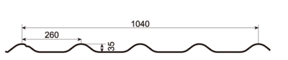MM-PR-0156 Step Tile Roof Panel profile drawing