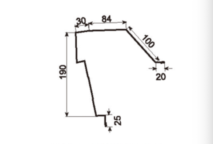 MM-PR-0165 Eaves Binding Angle profile drawing