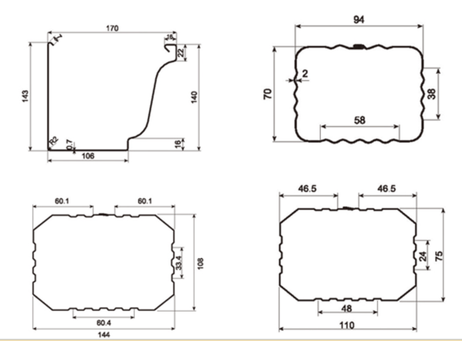 MM-PR-0170 Rainspout's profile drawing