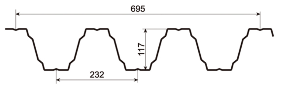 MM-PR-0185 Metal Decking profile drawing