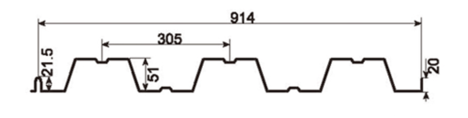 MM-PR-0199 Metal Decking profile drawing