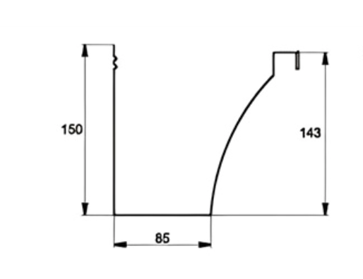 MM-PR-0228 Gutter profile drawing
