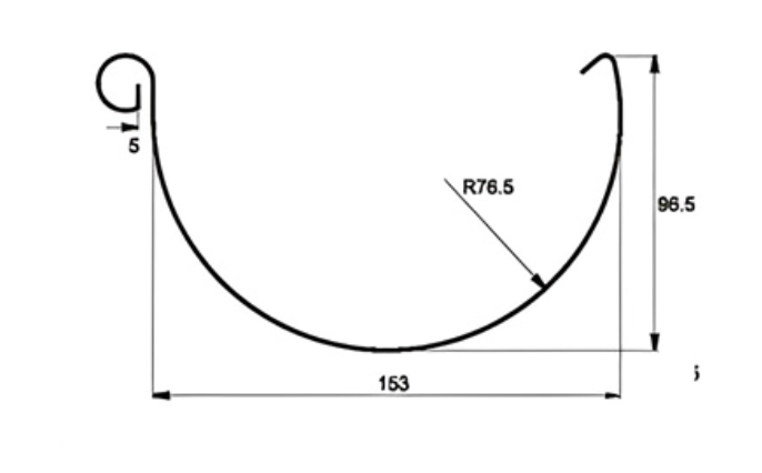 MM-PR-0229 Gutter profile drawing