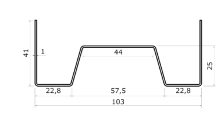 MM-PR-0266 Mezzanine Chassis Joist Covering profile drawing