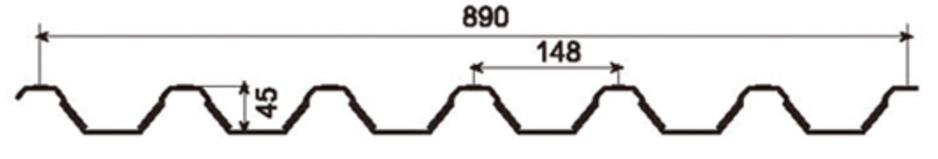 MM-PR-0288 Metal Decking profile drawing