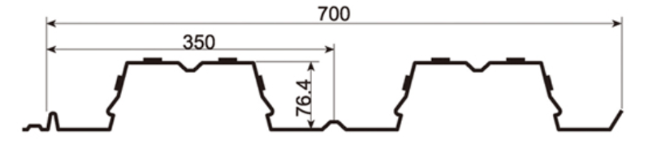 MM-PR-0290 Metal Decking profile drawing