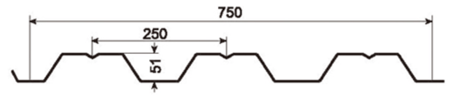 MM-PR-0297 Metal Decking profile drawing