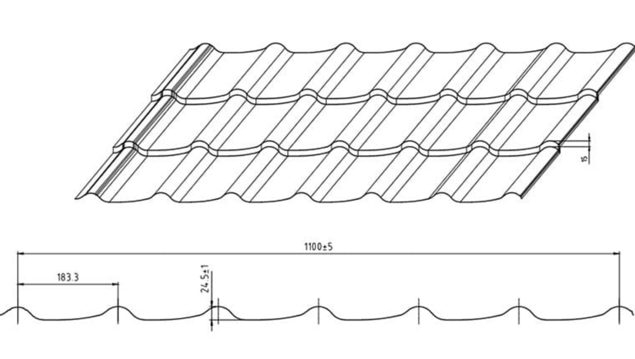 Wave Rib Tile Profile Roll Forming Machine Profile