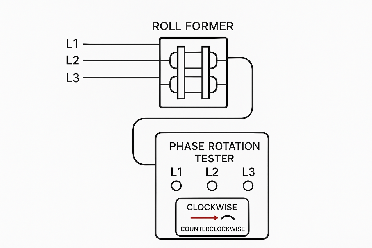 Why Do Roll Former Rollers Turn the Wrong Way on 3-Phase Power?