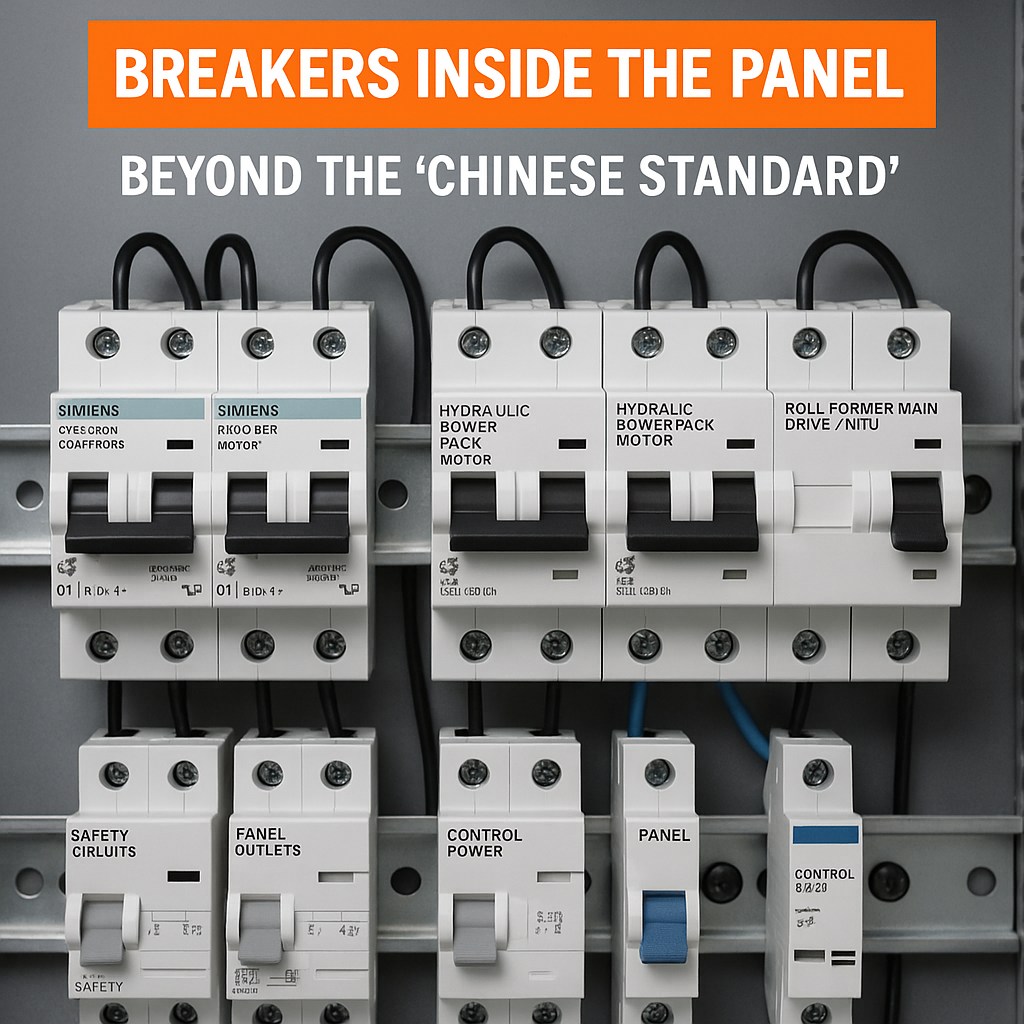 Breakers Inside the Electrical Panel — What Every Roll Forming Machine Should Have (Beyond the “Chinese Standard”)
