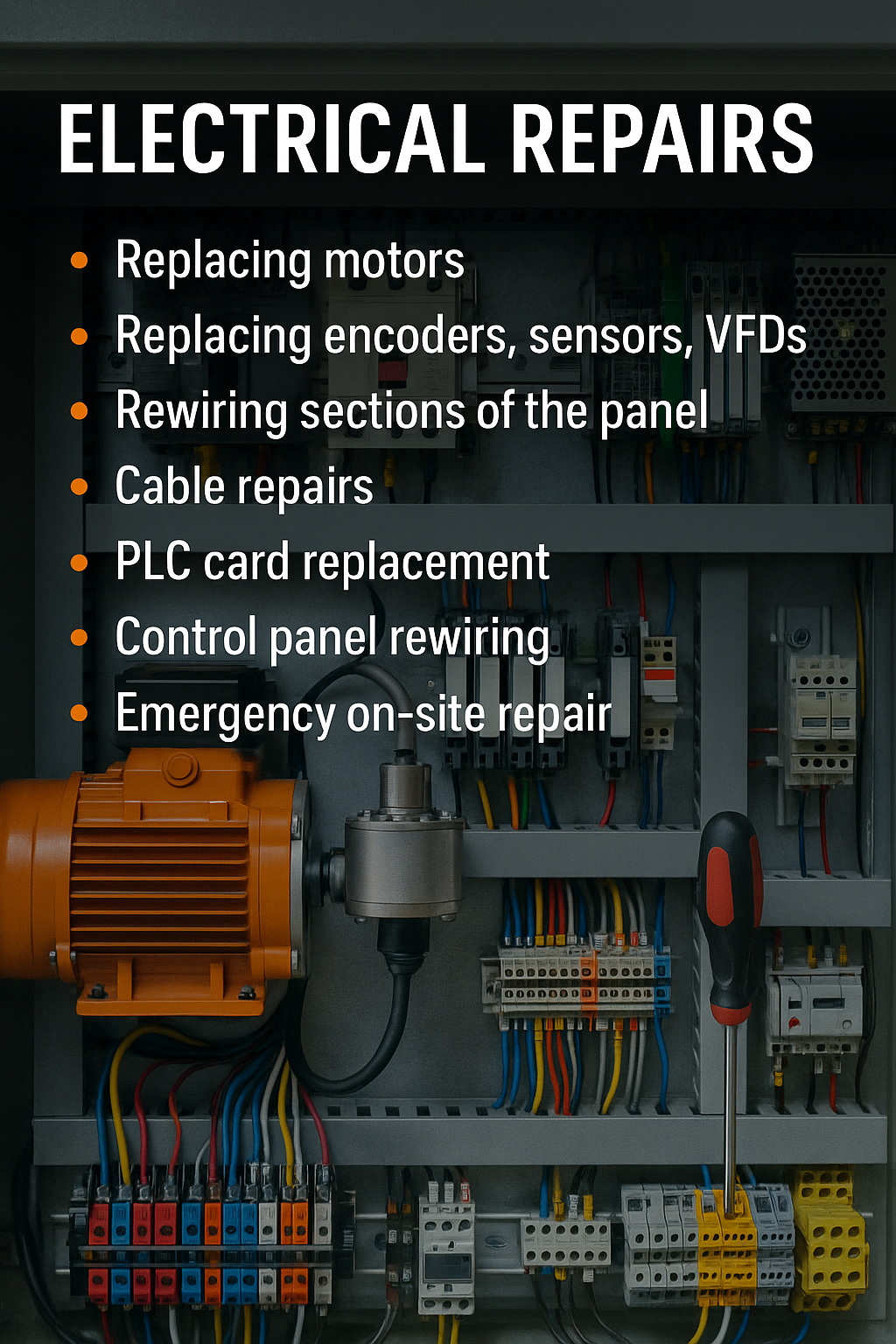 Electrical Repairs for Roll Forming Machines — Fast, Accurate, and Fully Certified