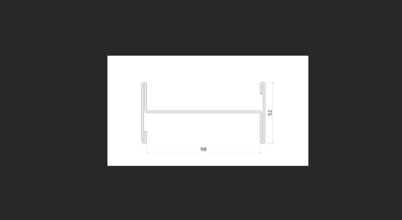 014 - 100mm Wall Connection H Roll formed profile