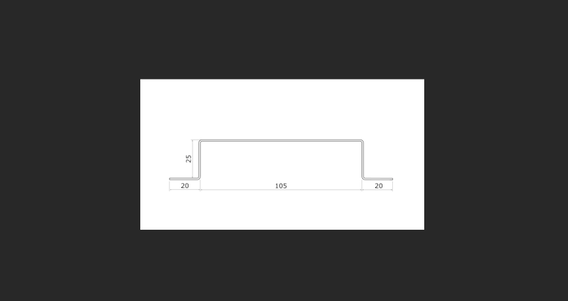 015 - 100mm Internal Omega Structural profile