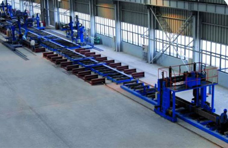 Box Column Welding Line In Shaoxing City, China