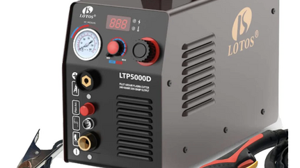 LOTOS LTP5000D Plasma Cutter, 50 Amp Non-Touch Pilot Arc Plasma Cutter Machine, 5/8 inch Clean Cut 3/4 inch Severance Cut, Dual Voltage 110/120V or 220/240V, Brown