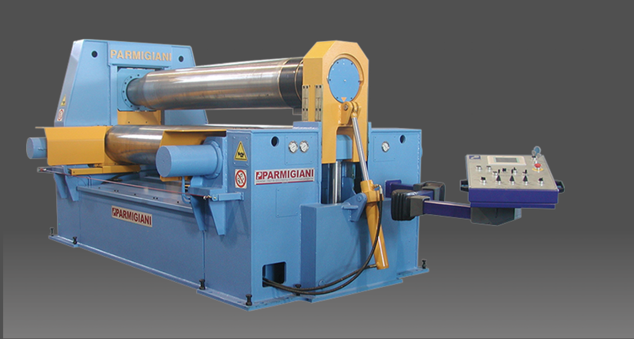 PCO Series 3-roll variable axis plate bending rolls in Cremona, Italy